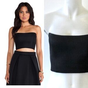 NICHOLAS Black Strapless Bustier crop top size 4 Revolve